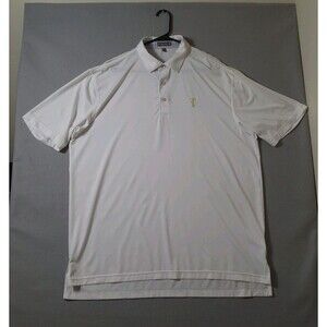 Peter Millar Summer Comfort Polo Shirt Mens XL White Stretch Golf Logo Preppy